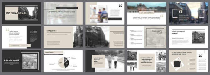 Grey and black consulting or planning concept infographics set - obrazy, fototapety, plakaty
