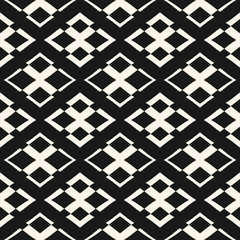 Ornament seamless pattern. Vector geometric texture with rhombuses and crosses