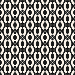 Vector geometric seamless pattern with vertical chains, smooth shapes, ovals