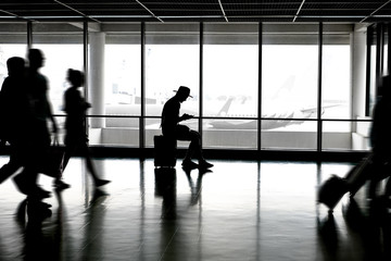 Passengers inside airport