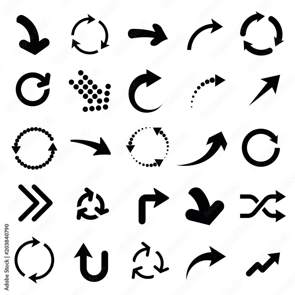 Poster set of arrow icons. - stock vector.