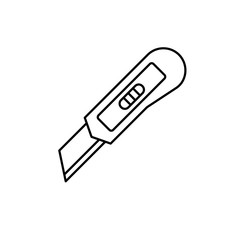 cutter knife line vector black icon