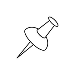 attachment pin line vector black icon line vector black icon