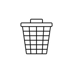 trash container line vector black icon