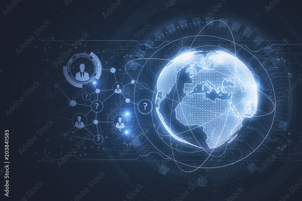 Poster digital business interface backdrop