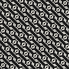 Vector abstract geometric seamless pattern. Elegant black and white texture