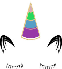 Dibujo de lineas simples. Concepto unicornio. © yaninaamira