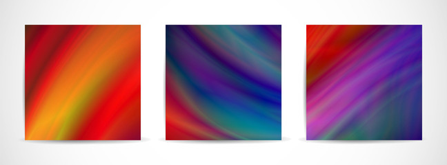 Fototapeta premium Set of three vector colorful banner with futuristic wavy. Design vector brochure