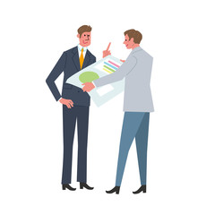 グラフを見る　ビジネスマン　イラスト
