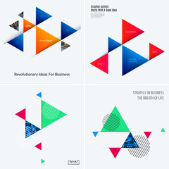 Set of abstract vector design for graphic template. Creative modern business background.