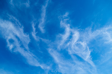 clouds on a blue evening sky