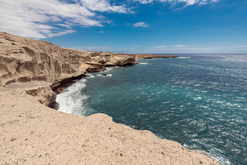 Fototapeta na wymiar Tajao landscape, volcanic coastline in south Tenerife island, Canary islands, Spain.