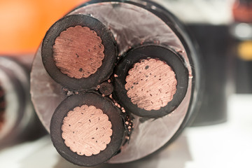 Cross section of high-voltage cable.