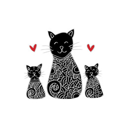 Cats. Doodle style.