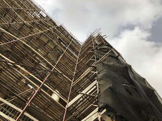 View of a construction site of a new building in the city of  Rishon Le Zion, Israel