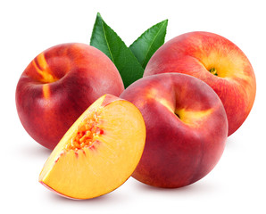 peach fruits Isolated