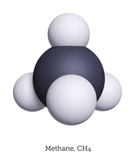 Space-Filling Model of Methane