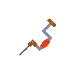 colored manual mechanical drill illustration. Element of construction tools for mobile concept and web apps. Detailed manual mechanical drill illustration can be used for web