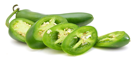 A pile of finely chopped chilli peppers on a white background