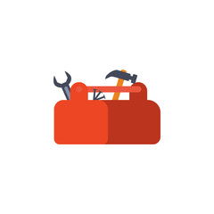 colored box with tools illustration. Element of construction tools for mobile concept and web apps. Detailed box with tools illustration can be used for web and mobile