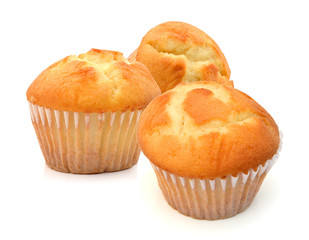 tasty muffin cake, isolated on white