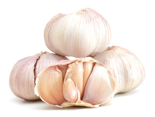 fresh garlic isolated on white