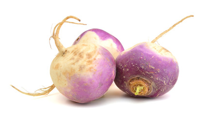 fresh turnips on a white background - Powered by Adobe
