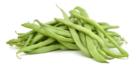 green beans on a white background