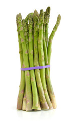 Bunch of asparagus isolated on white background.