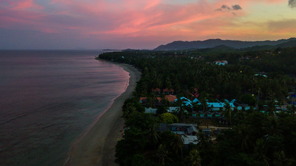 Fototapeta premium aerial view landscape of Koh Lanta , Krabi Thailand