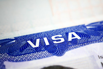 American business and travel visa in the passport
