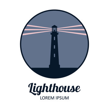 Lighthouse logo badge vector illustration