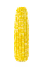 Sweet whole kernel corn on white background.