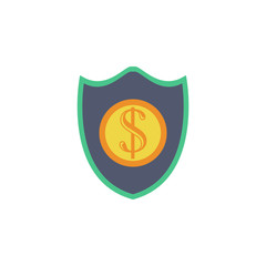 shield and coin colored icon. Element of bankings for mobile concept and web apps. Detailed shield and coin colored icon can be used for web and mobile. Premium icon