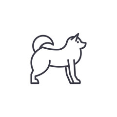 husky  vector line icon, sign, illustration on white background, editable strokes © iconsgraph