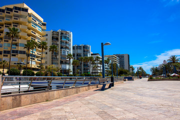 Promenade. A sunny day in the street of Marbella. Malaga province, Andalusia, Spain. Picture taken &ndash; 3 may 2018.