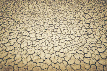 Dry cracked earth background, clay desert texture