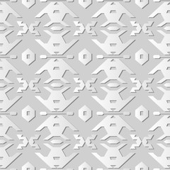 3D white paper art Polygon Geometry Cross