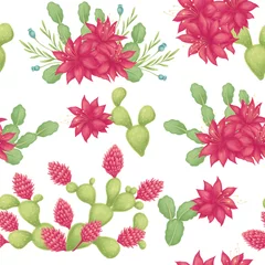 Fotobehang Seamless pattern with succulent © Vasileva