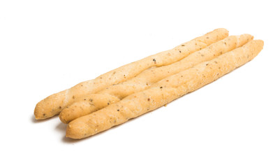 grissini with olives isolated