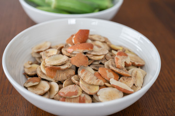 Nigerian Ogbono Seed (irvingia gabonensis) close up 