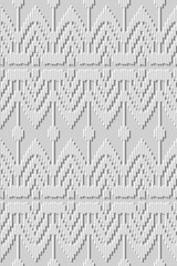 3D white paper art Geometry Line Woven Polygon Cross