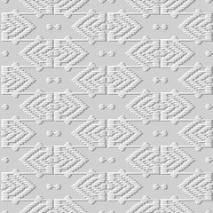 3D white paper art Geometry Polygon Cross Stitch Line Frame