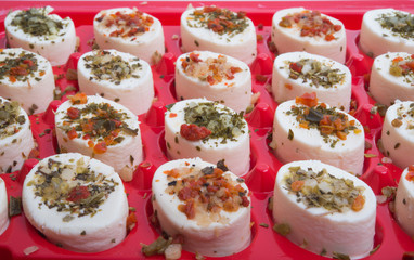 French cheese with spices isolated