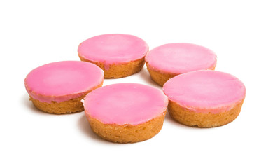 pink cakes isolated