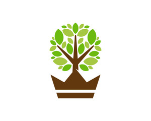 Tree King Icon Logo Design Element