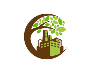 Tree Factory Icon Logo Design Element