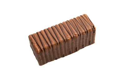 Christmas chocolate roll isolated