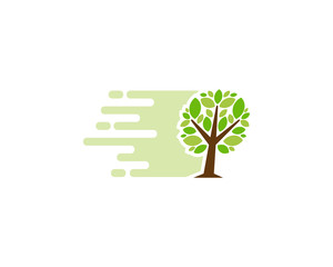 Fast Tree Icon Logo Design Element