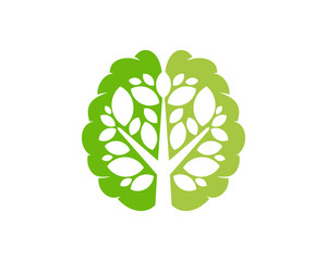 Brain Tree Icon Logo Design Element